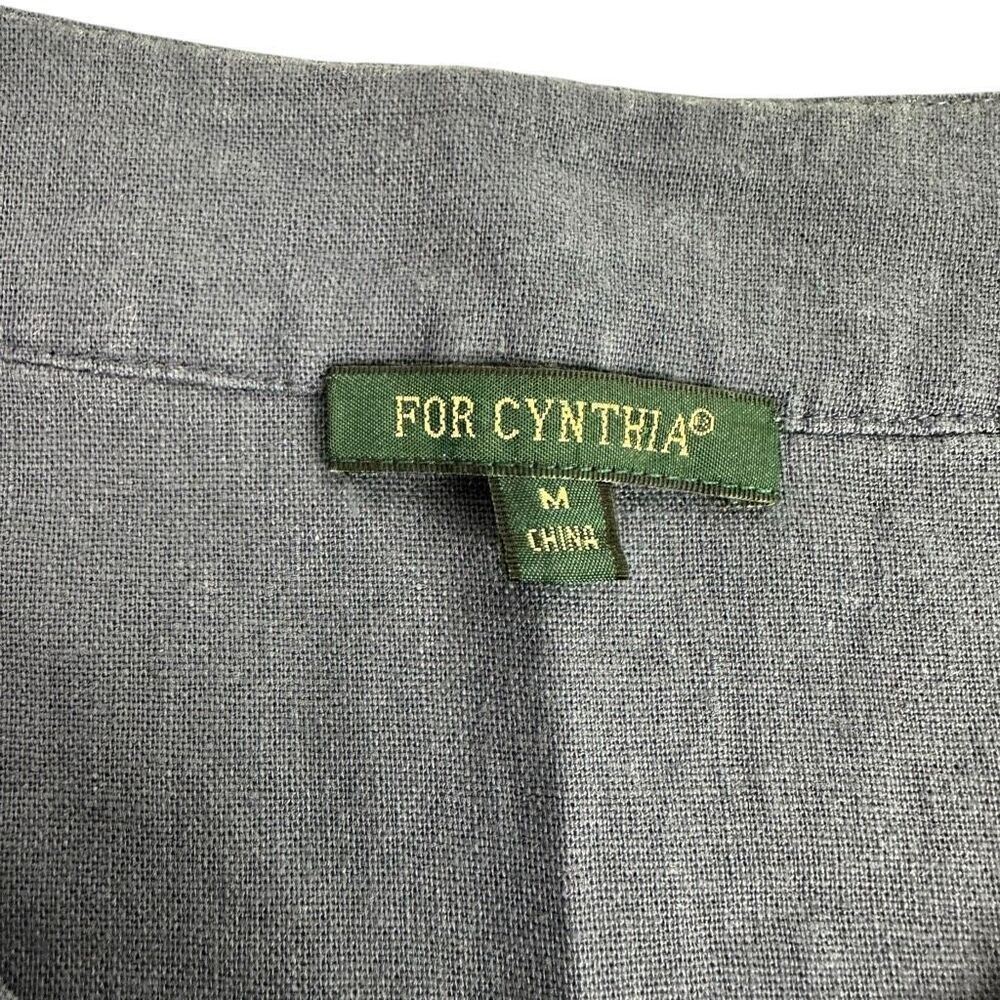 For Cynthia Medium Linen Blend Shift Dress Grayish Blue - Picture 4 of 6